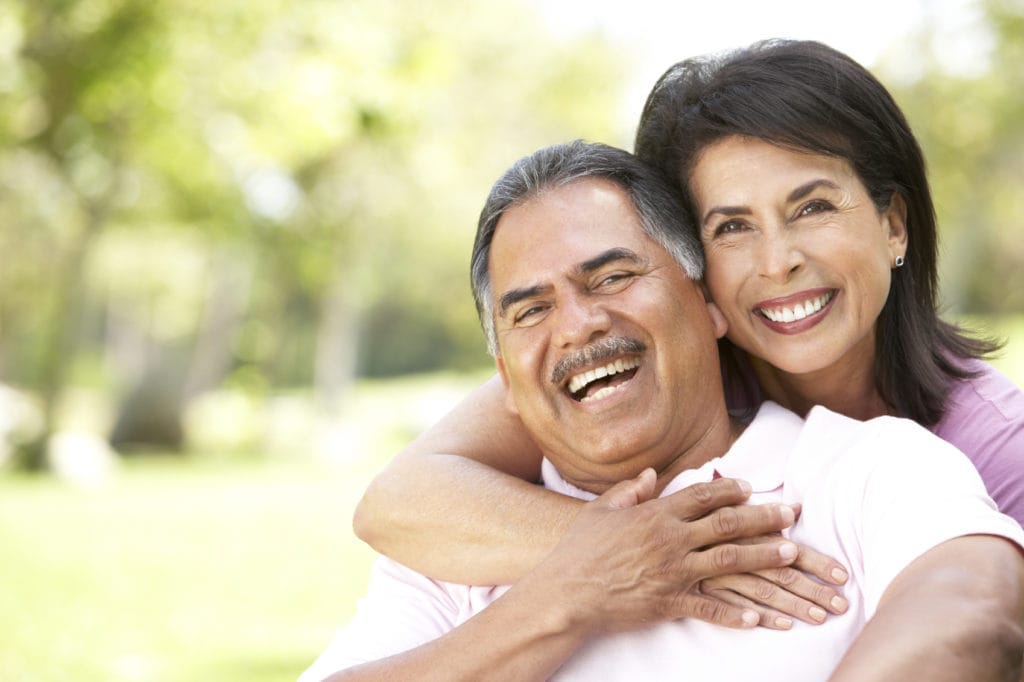 Woman and Man smiling