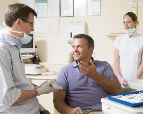 Man getting dental check up